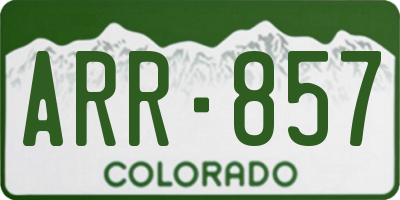 CO license plate ARR857