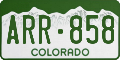 CO license plate ARR858