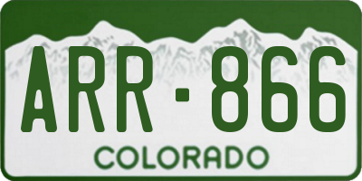 CO license plate ARR866