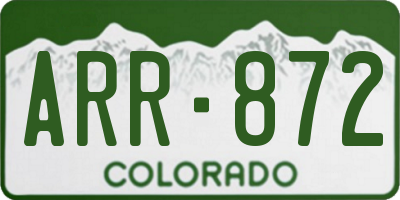 CO license plate ARR872