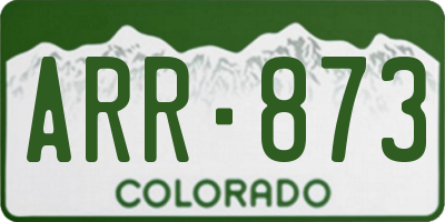 CO license plate ARR873