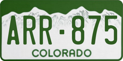 CO license plate ARR875