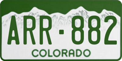 CO license plate ARR882