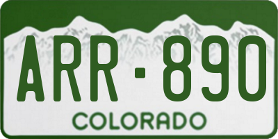CO license plate ARR890
