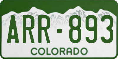 CO license plate ARR893