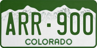 CO license plate ARR900
