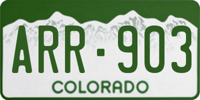 CO license plate ARR903