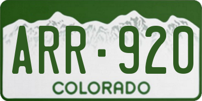 CO license plate ARR920