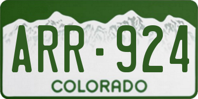 CO license plate ARR924