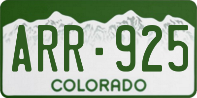 CO license plate ARR925