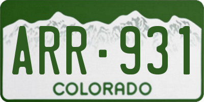 CO license plate ARR931