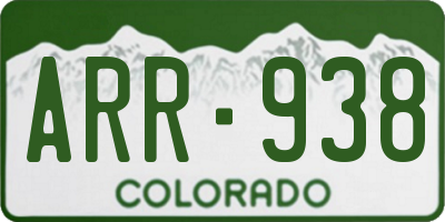 CO license plate ARR938