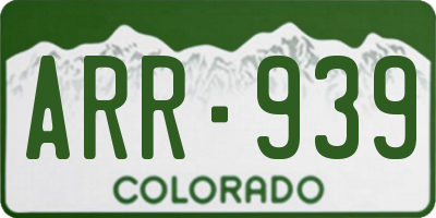 CO license plate ARR939