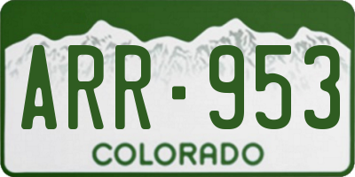 CO license plate ARR953