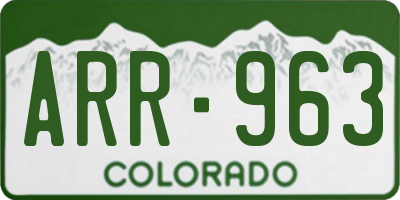 CO license plate ARR963
