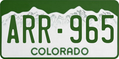 CO license plate ARR965