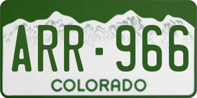 CO license plate ARR966