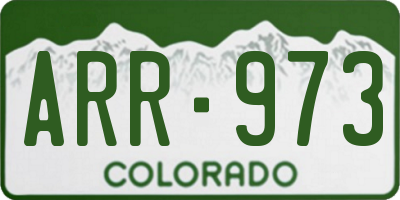 CO license plate ARR973