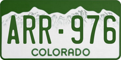 CO license plate ARR976