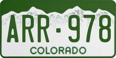 CO license plate ARR978