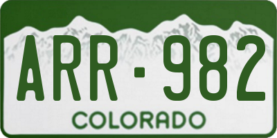 CO license plate ARR982