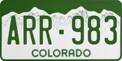 CO license plate ARR983