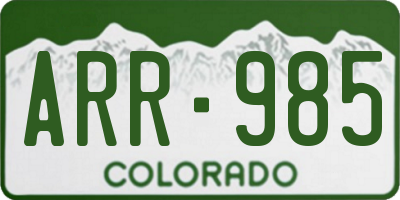 CO license plate ARR985