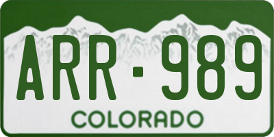 CO license plate ARR989