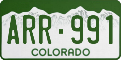 CO license plate ARR991