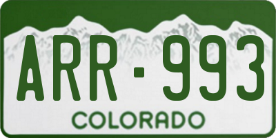 CO license plate ARR993