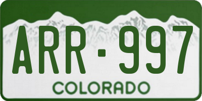 CO license plate ARR997