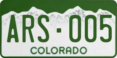 CO license plate ARS005