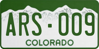 CO license plate ARS009