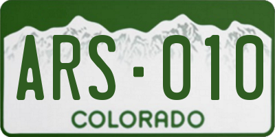 CO license plate ARS010