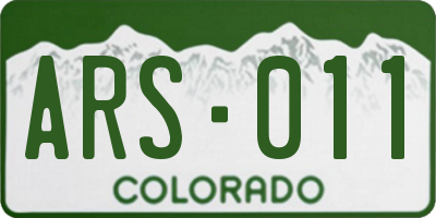 CO license plate ARS011