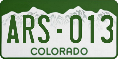 CO license plate ARS013
