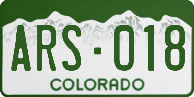 CO license plate ARS018