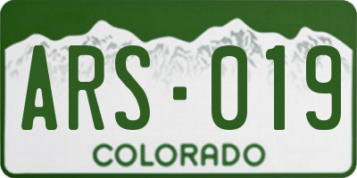 CO license plate ARS019