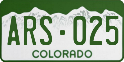 CO license plate ARS025