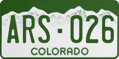 CO license plate ARS026