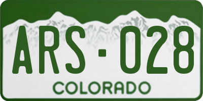 CO license plate ARS028