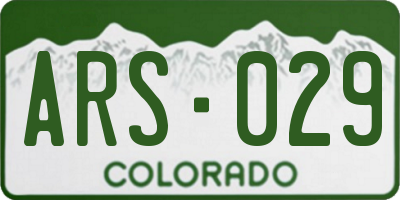 CO license plate ARS029