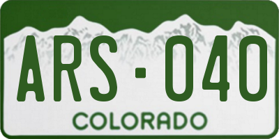 CO license plate ARS040