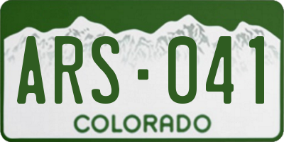 CO license plate ARS041