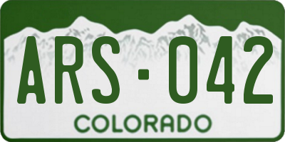 CO license plate ARS042