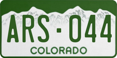 CO license plate ARS044