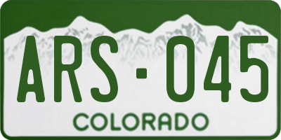 CO license plate ARS045