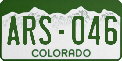 CO license plate ARS046
