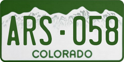 CO license plate ARS058