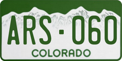 CO license plate ARS060